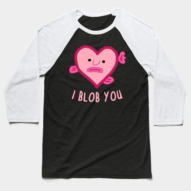 Blobfish love valentines day couple design gift Baseball T-Shirt by FindYourFavouriteDesign